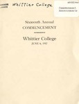 1917 Commencement Program by Whittier College