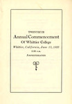 1923 Commencement Program by Whittier College