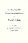 1976 Commencement Program by Whittier College