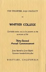 1935 Commencement Program by Whittier College