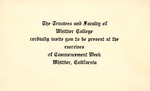 1922 Commencement Program by Whittier College