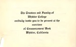 1924 Commencement Program by Whittier College