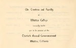 1933 Commencement Program by Whittier College